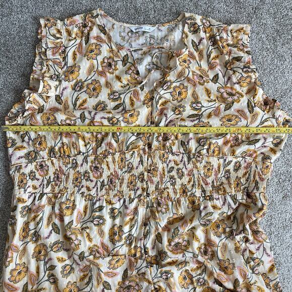 Sonoma Plus Size 4X Floral Maxi Dress Button Front Smocked Waist Swiss Dot - Picture 10 of 15